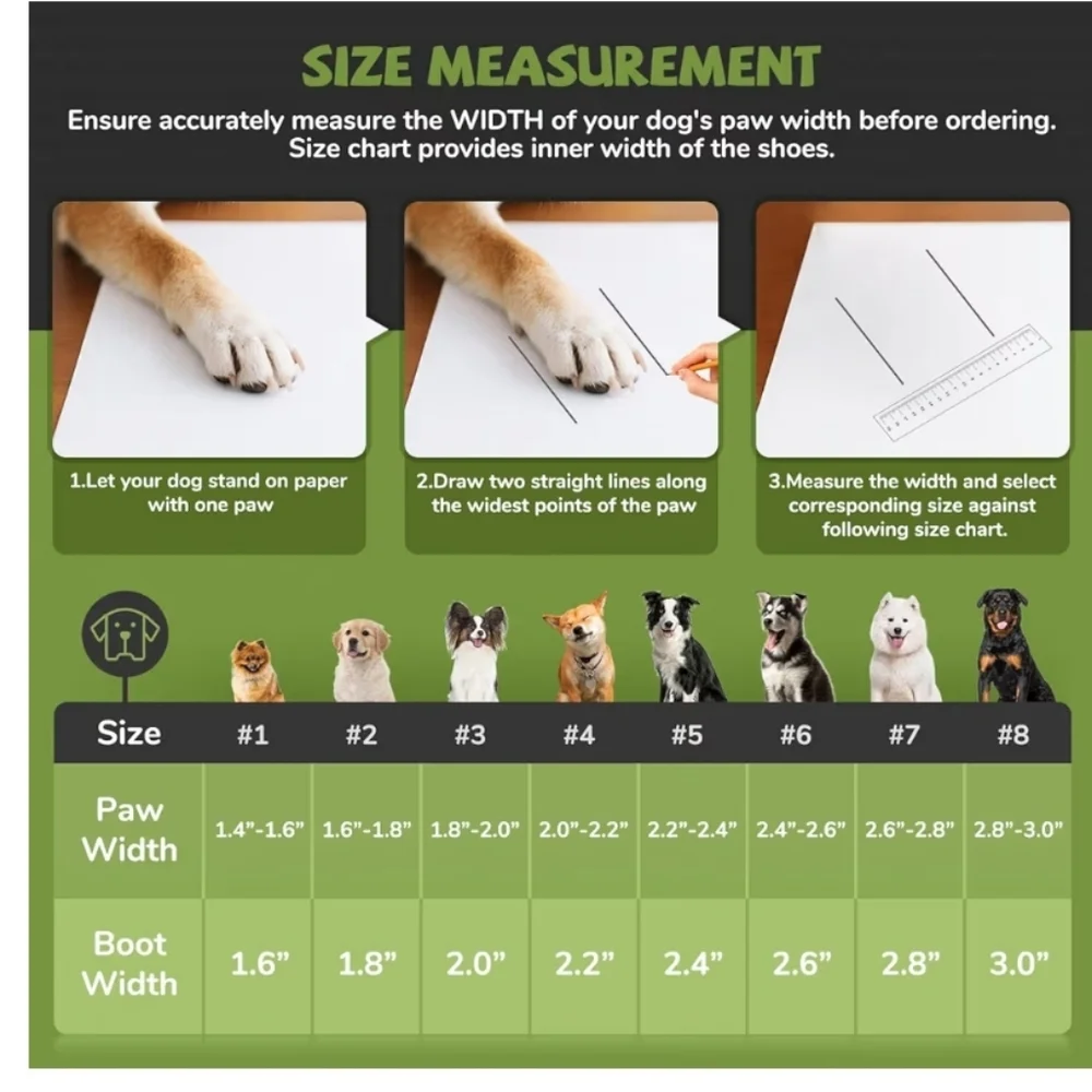 NEW Winter Dog Snow Boots with Fleece Lining, Dog Shoes (SIZE: 4 ..2.0-2.2INCH)